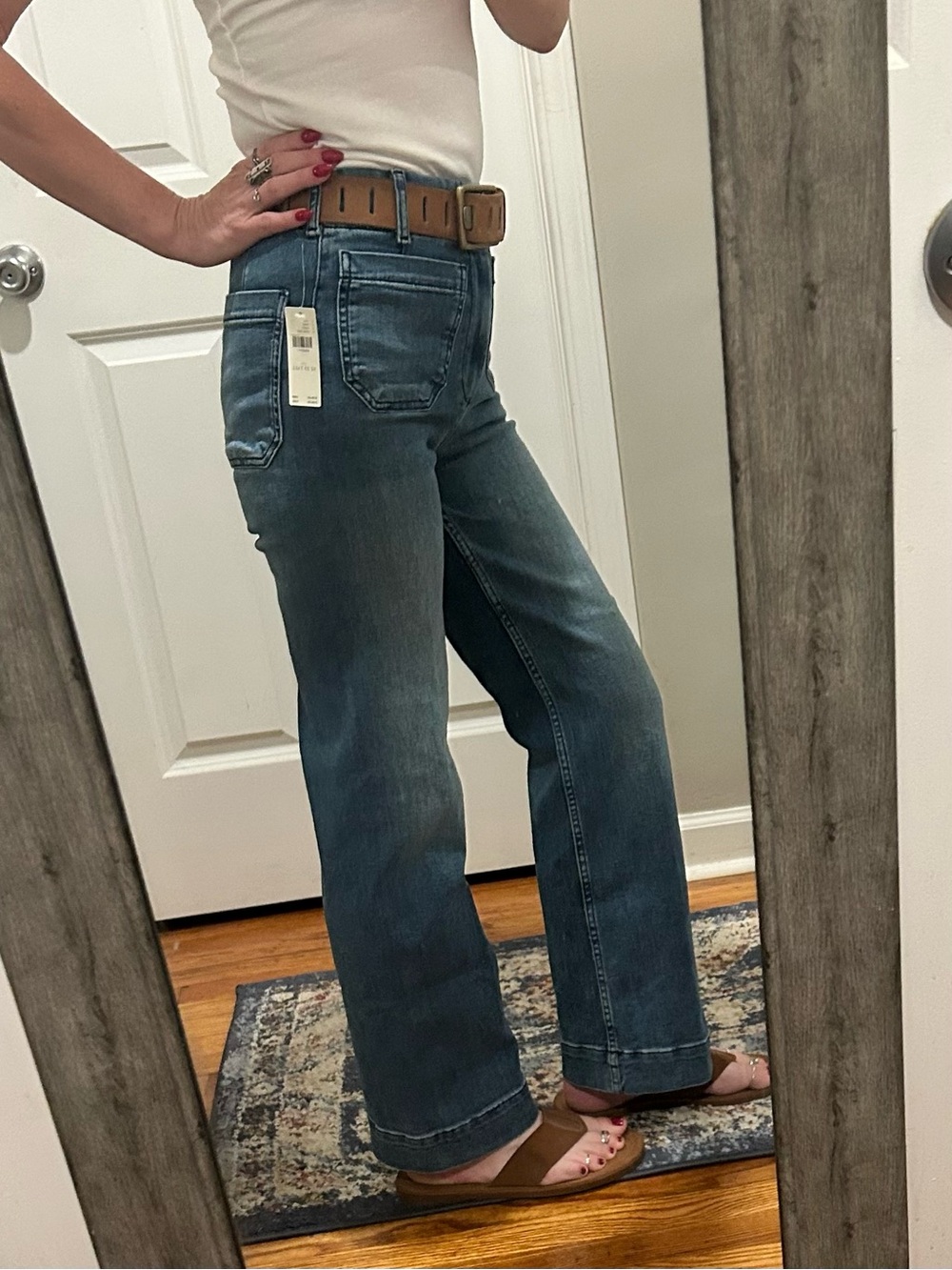 NWT Maeve Anthropologie The Colette High Rise Wide Legs Stretch Jeans Size 23T - Picture 3 of 15